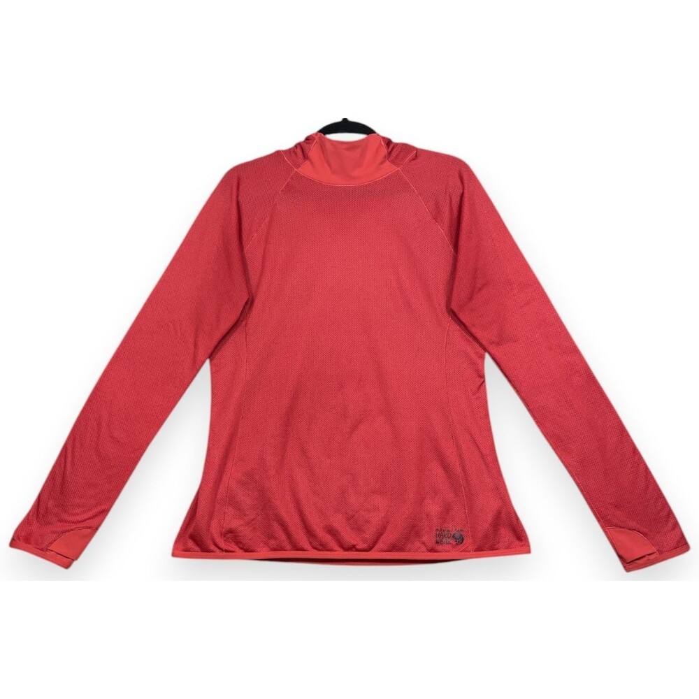 Mountain Hardwear Airmesh Hoodie Womens L Red Orange Camping Outdoor Hiking